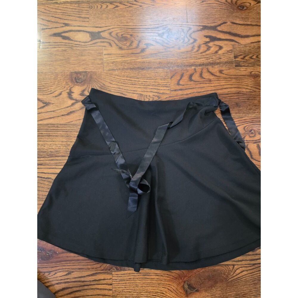 Express Black Knit Circle Skirt with Ribbon Size Medium